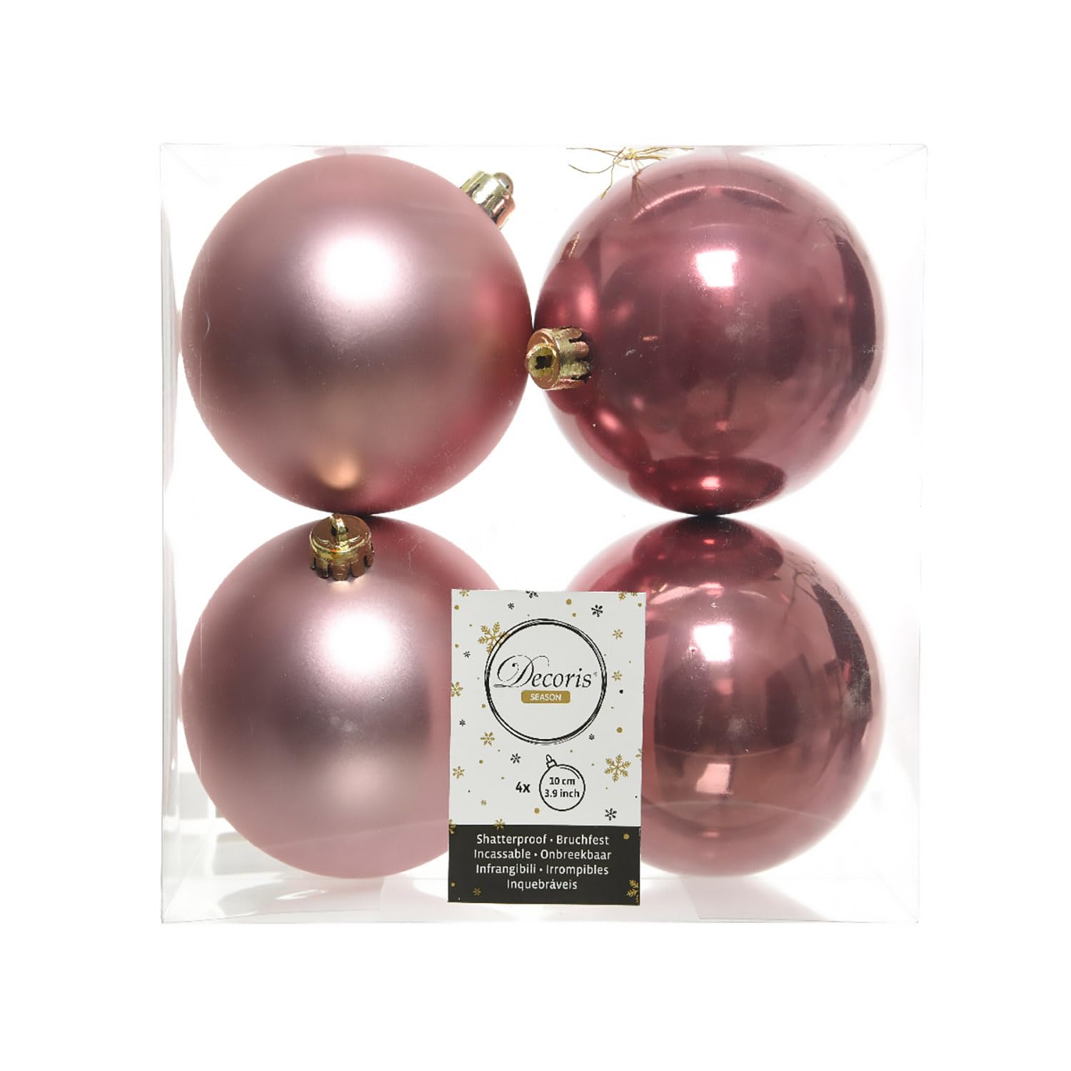 Kaemingk Pink Peragashop Shatterproof Velvet Bauble 10Cm Pack Of 4 - Christmas