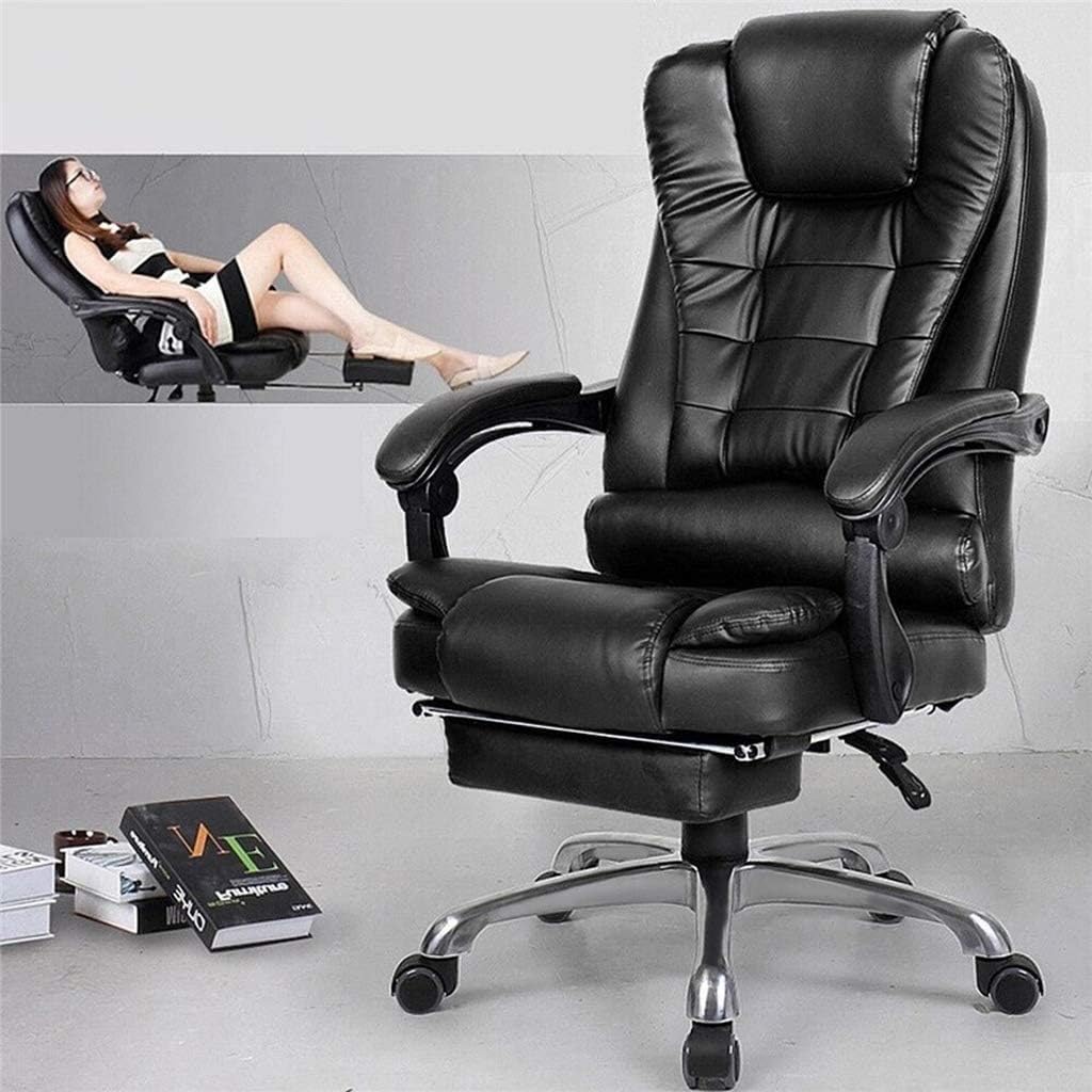 High Back Executive Office Chair - Big Tall Bonded Leather Ergonomic Computer Desk Swivel Chair, Thick Padded Headrest Wide Armrest