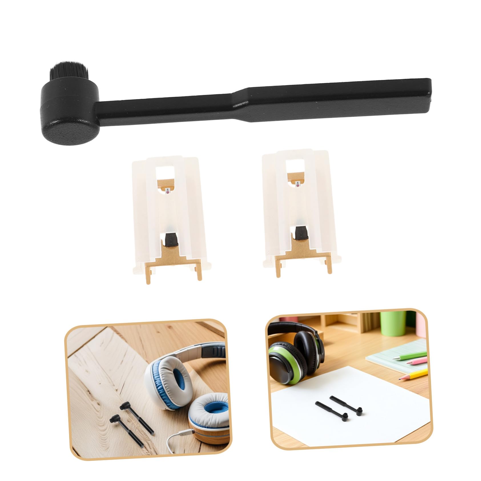 4 Piezas Agujas para Tocadiscos Repuesto con Cepillo Limpiador Agujas de Aluminio para Fonógrafo para Reproductor de Vinilo y Cepillo para Cuidado de Discos