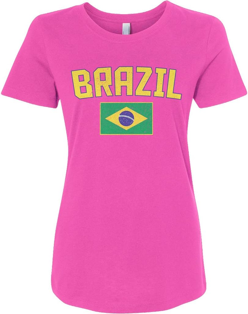 Threadrock Women's Brazil Flag T-Shirt