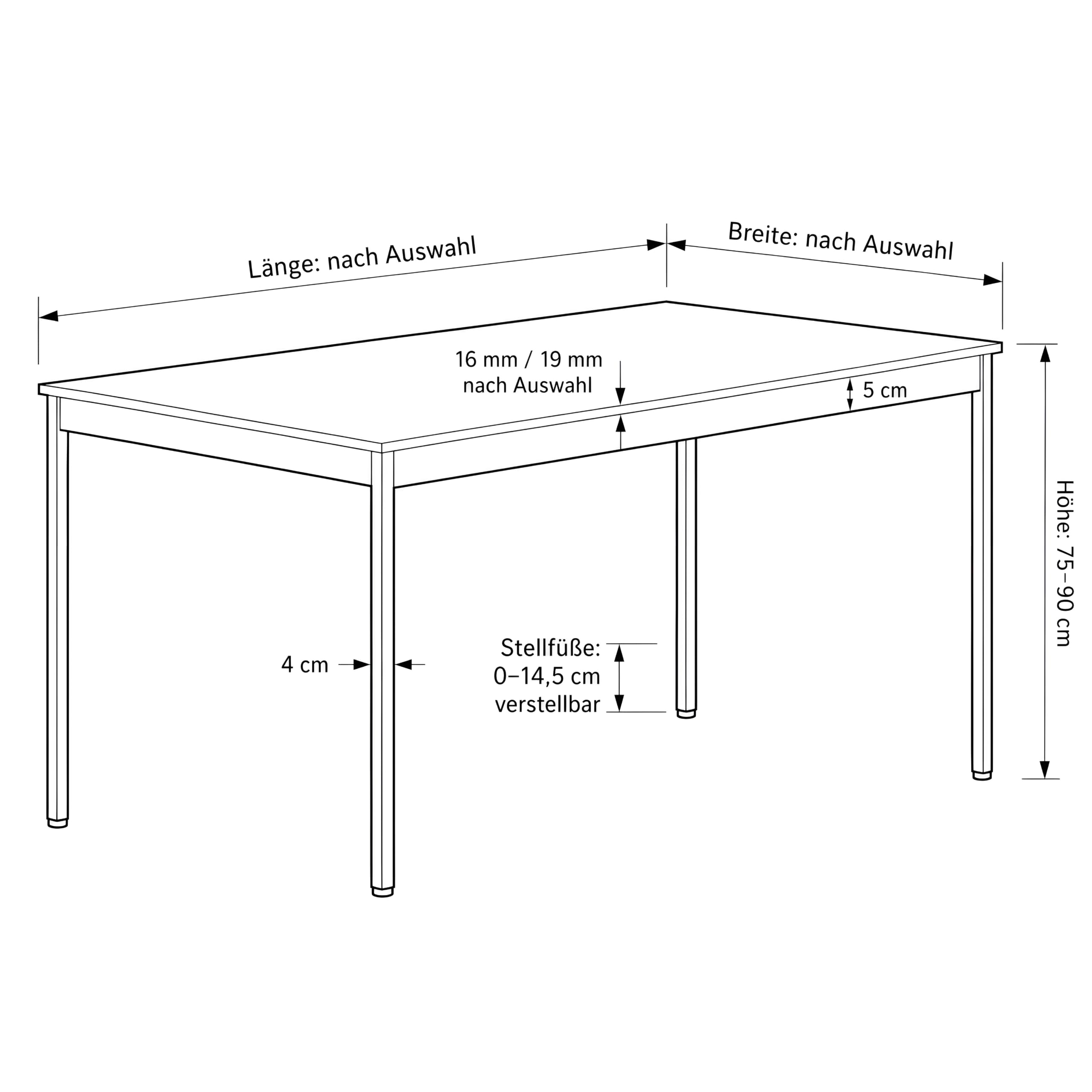 VERSEE Schreibtisch 200 x 100 cm Lichtgrau, stufenlos manuell höhenverstellbar 75,5–90 cm, bis 200 kg belastbar, SYSTEM8X, Made in Germany