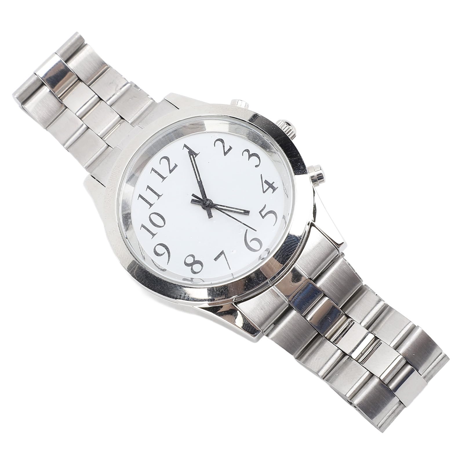 ZJchao Orologio Parlante Ad Alto Volume, Quadrante Grande, Cinturino Elastico in Acciaio Inossidabile, Ideale per Anziani Non Vedenti, Facile Usare, Impostazione con un, Promemoria