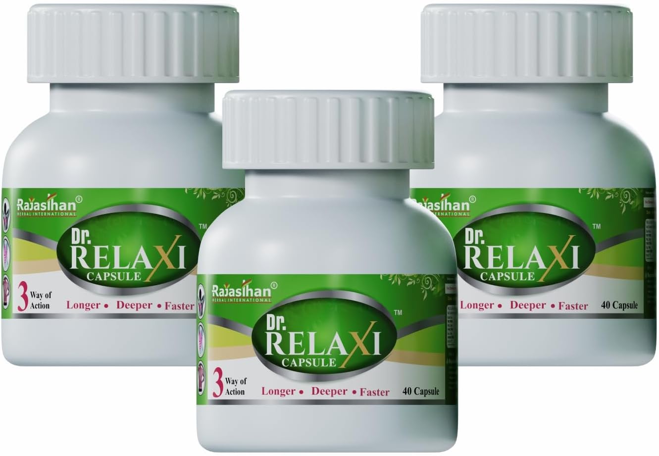 Dr Relaxi Capsule | Ayurvedic Pain Relief Capsule for Back Pain, Knee, Joint & Muscle Stifness | | 100% Safe & Natural Knee Relief Products | No Side Effects (Pack 3)