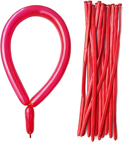 Miniatura 15 de 260 globos blancos largos y delgados, 100 globos largos para globos de animales, incluye lazos para arco