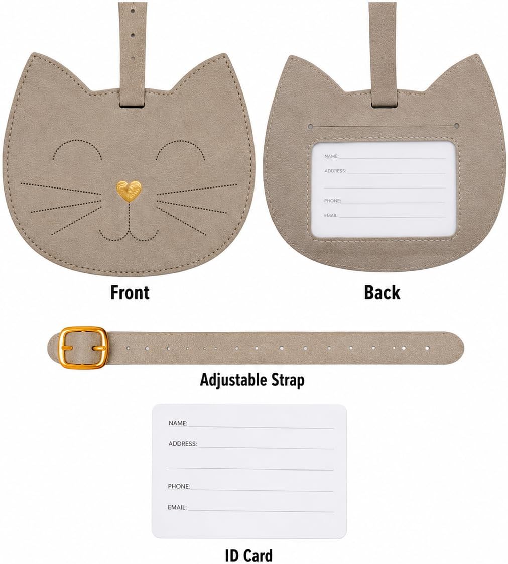 WORLD TRAVELER Womens Luggage Tag Cute Suitcase Identifiers with Strap image 5