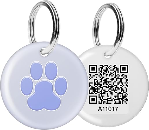 Amazon Co Jp Anzir アンジール Qr ドッグタグ 刻印なし ペット用 名前タグ 犬idタグ Aimeng カスタムドッグタグ 編集可能なペットのプロフィール付き Qrをスキャン Smsメールロケーションを送信 犬の足跡 パープルブルー ペット用品