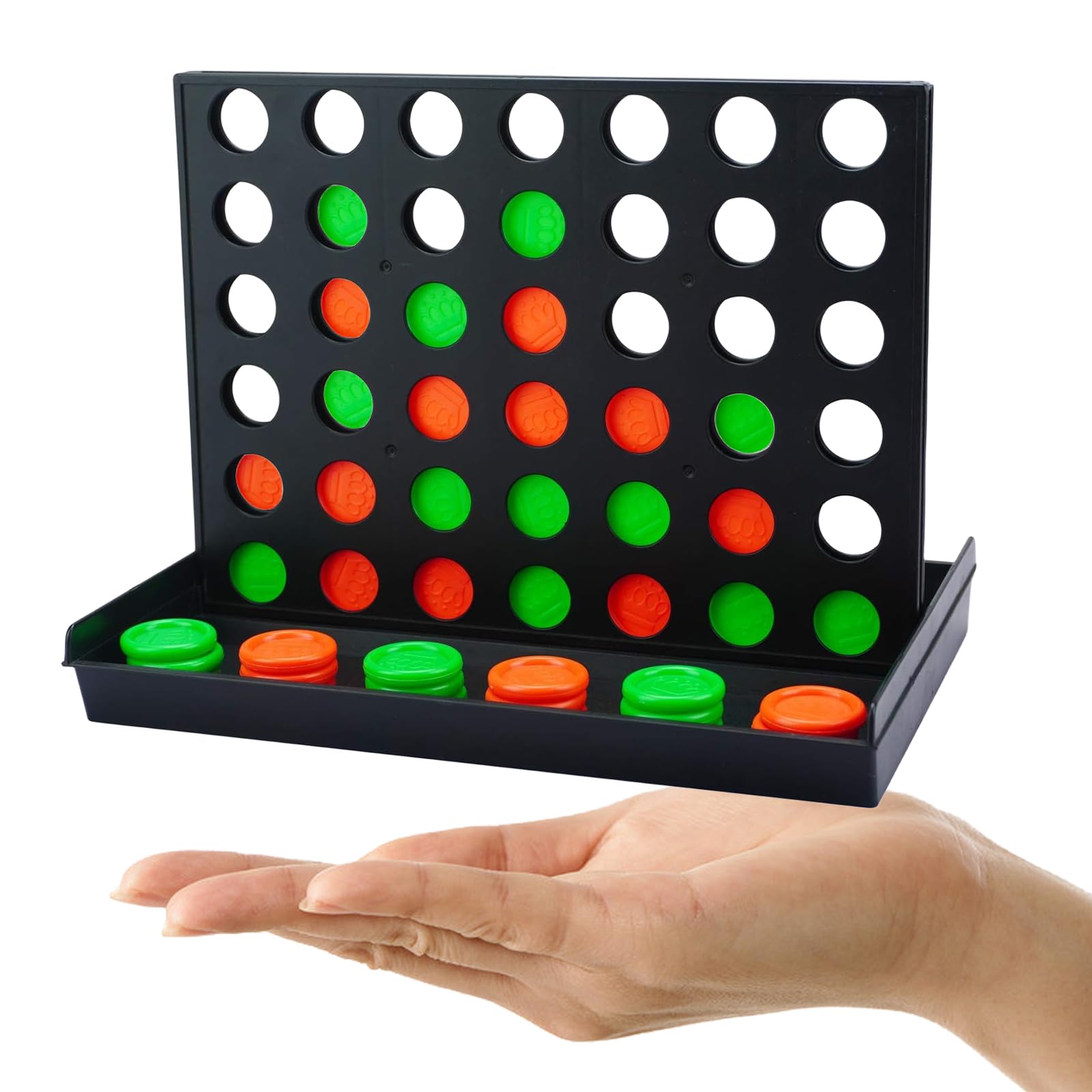 4 in a Row Connect Game, Travel Board Games for Kids Adults, Airplane Games Car Games - Size 6.6x4.6 inch (Small)