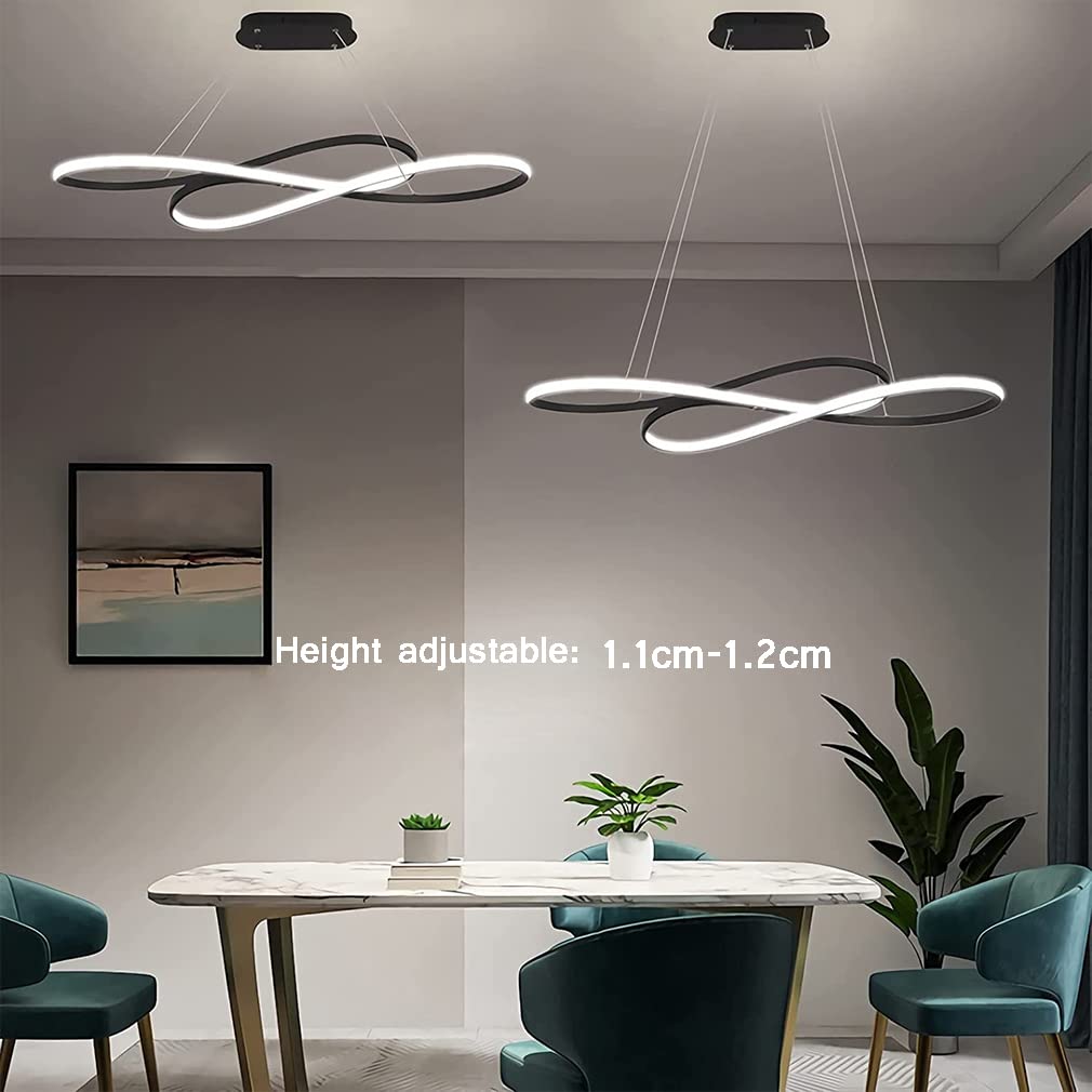 15 W hanglamp, led, modern, slaapkamer, woonkamer, zwart, creatief rechthoekig design, in hoogte verstelbaar, leeslamp, kroonluchter voor keuken, bar, studeerkamer, kantoor, traplamp, H 100 cm, warm