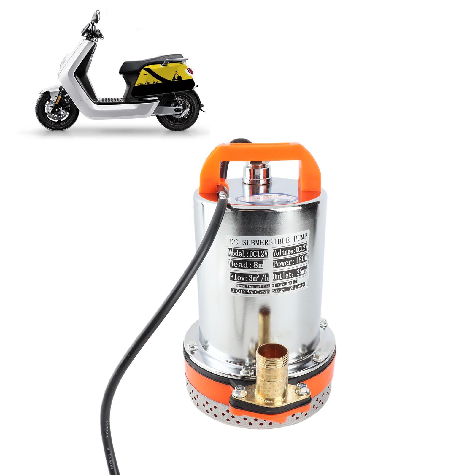 Pompa Sommergibile DC 12V Pompa Ad Acqua Solare Pompa Ad Acqua Sommergibile Solare a Piccola Batteria Ideale per Irrigazione, Acquacoltura e Drenaggio di Piscine, Sollevamento