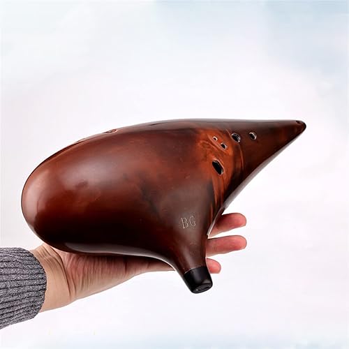 Miniatura 4 de TSTS 11-Agujero Arena Púrpura Barro Ahumado Ocarina Bass G Key (BG) Cerámica Ocarina Tocando Instrumento Musical Nacional Niños Ocarina