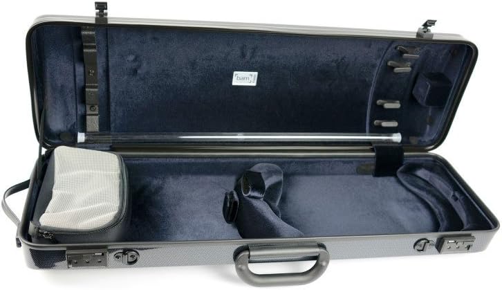 BAM France - Hightech Oblong Violin Case without Music Pocket - Black Carbon - 2001XL