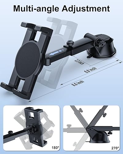 Miniatura 4 de Soporte para tablet de tablero de automóvil, [ventosa más fuerte] Soporte para tablet de automóvil para parabrisas de camión con brazo telescópico