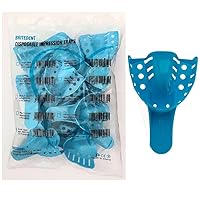 Vista 10 de Bandejas de impresión dental perforadas sin látex desechables bolsa de 12 piezas (#1 grande superior)