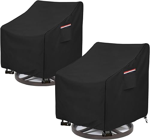 Okcool Paquete de 2 fundas para sillas giratorias de exterior, fundas impermeables para sillas de patio, para muebles de exterior, (33 pulgadas de