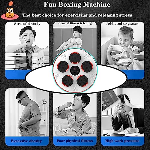 Machine de boxe musicale LED et cible murale électronique 9 modes avec gants rouges - 8