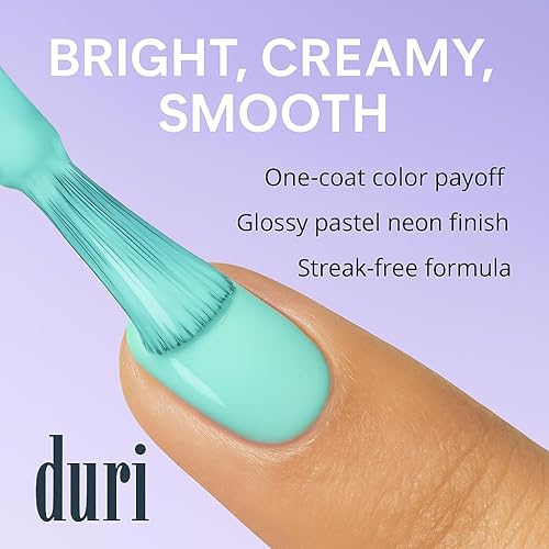 Miniatura 4 de duri duri Cosmetics - Esmalte de uñas, 600 atrapasueños, rosa lila pastel, acabado semimate, cobertura completa, secado rápido, 0.45 onzas líquidas