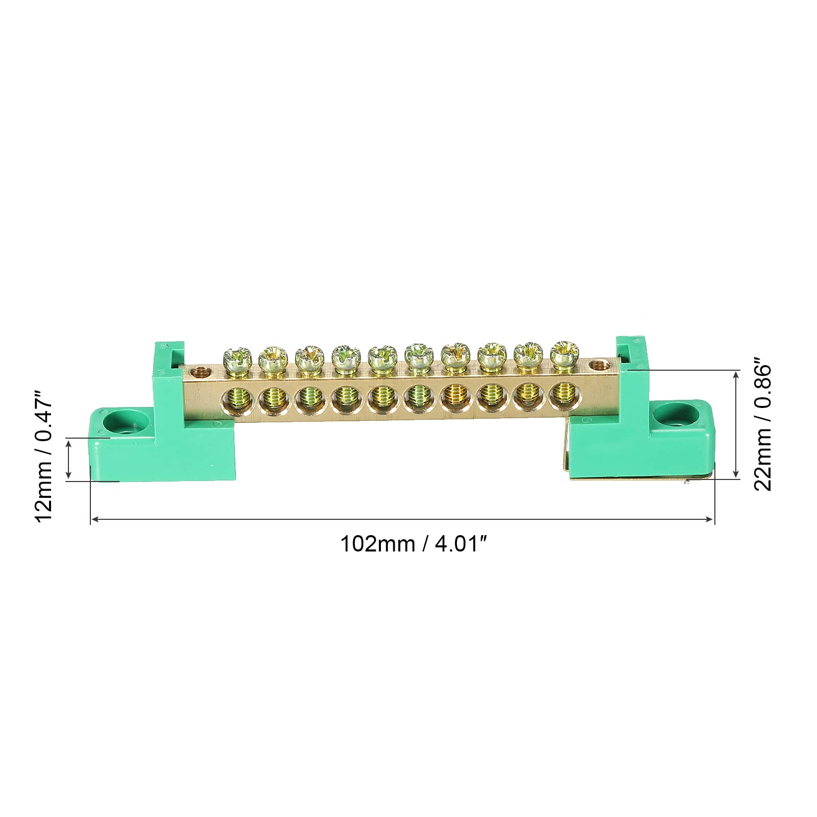 Borne Mise Terre Vis Bloc Barrière Laiton Bande 12 Position Bleu Pour