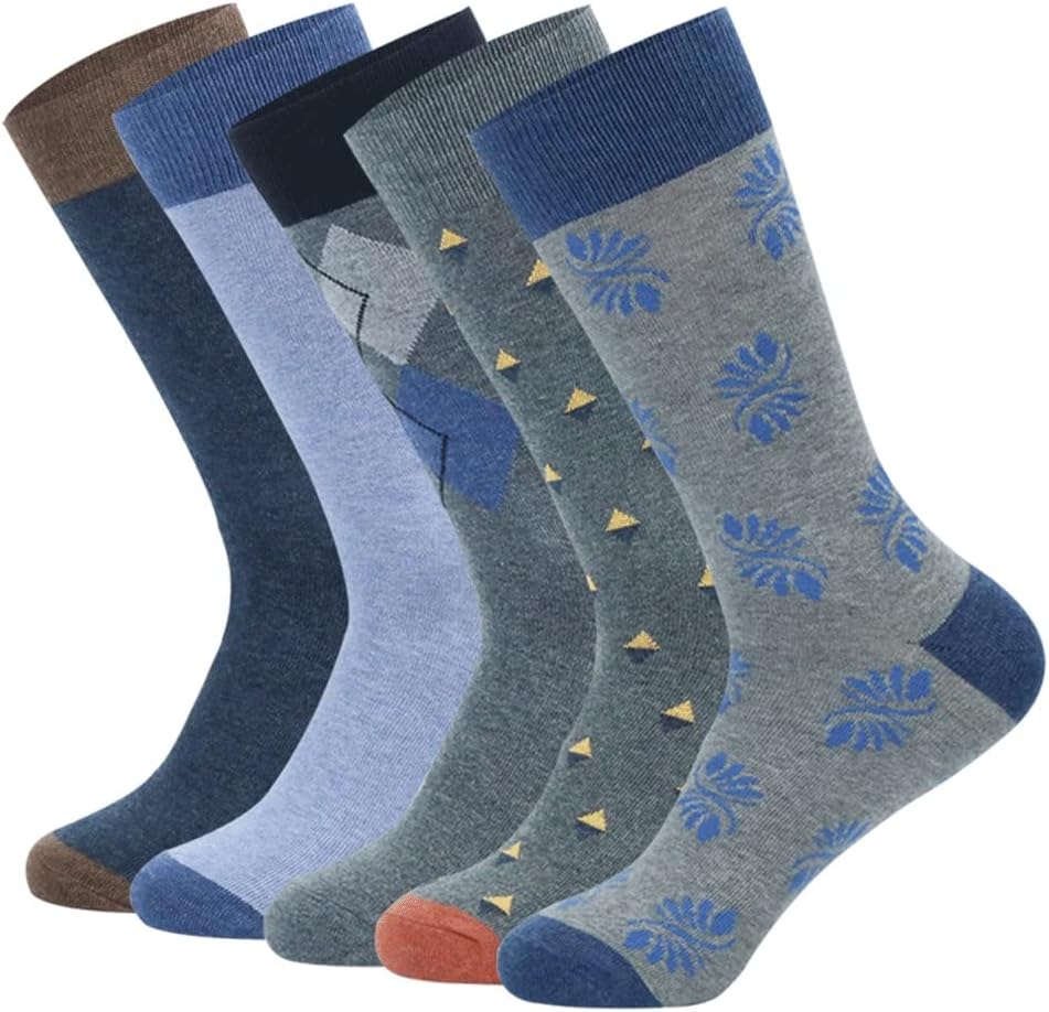 Men's Cotton Socks Large Size Striped Plaid Sport Casual