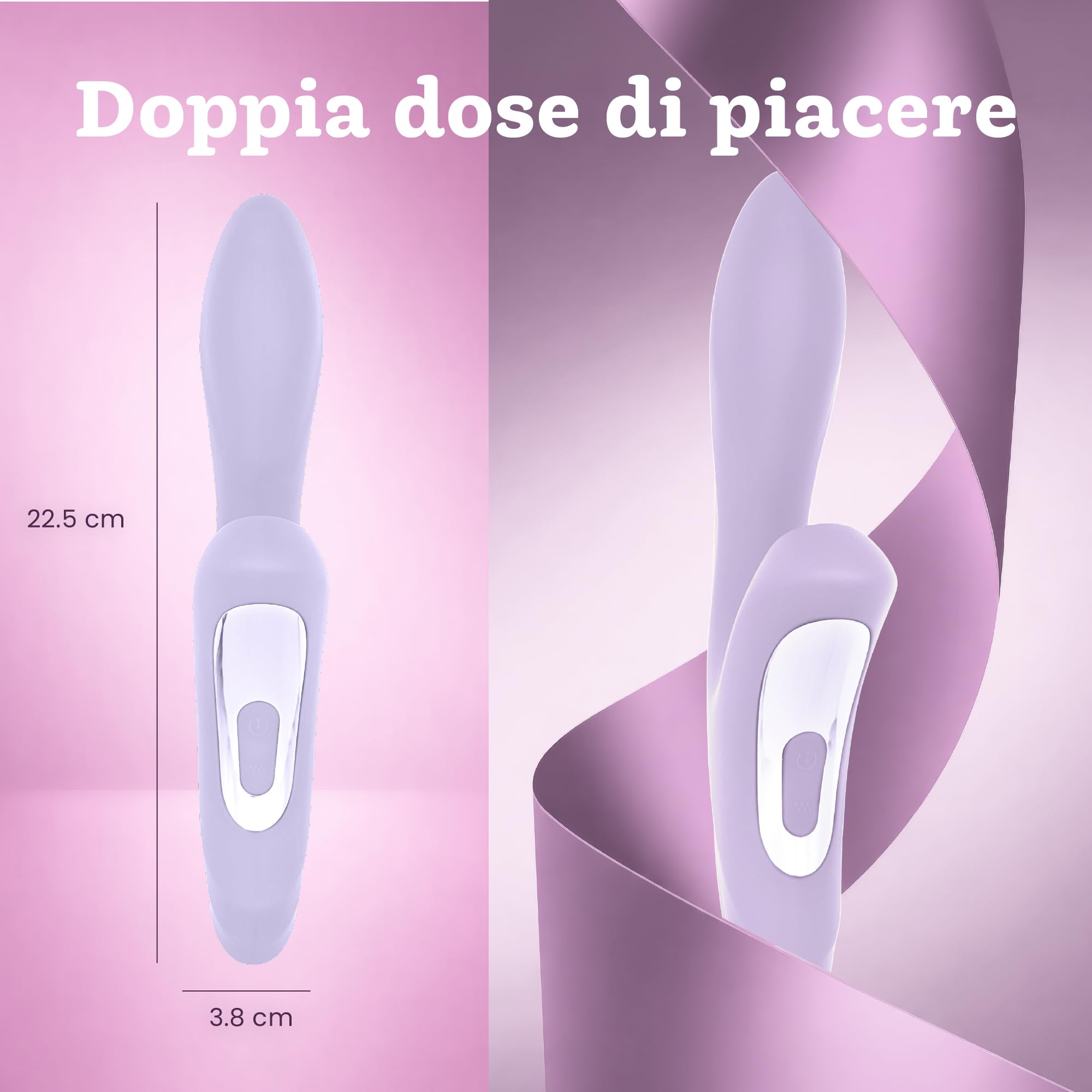 Oliver James Vibratore Rabbit Picchiettante – Sex Toy Silenzioso Doppio Motore, 7 Modalità Vibrazione e 7 Picchiettio | Stimolatore Clitorideo e Punto G, Silicone Atossico Impermeabile Donna e Coppia