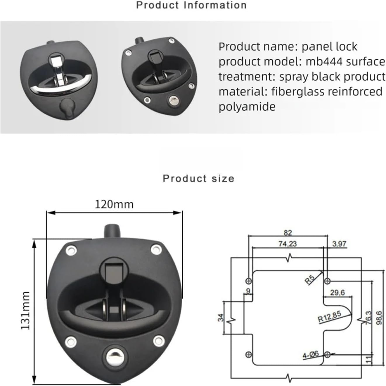 MB444 RV Entry Door Lock Camper Latch Easy Installation Replacement for Motorhome Cargo Hauler 1Pcs