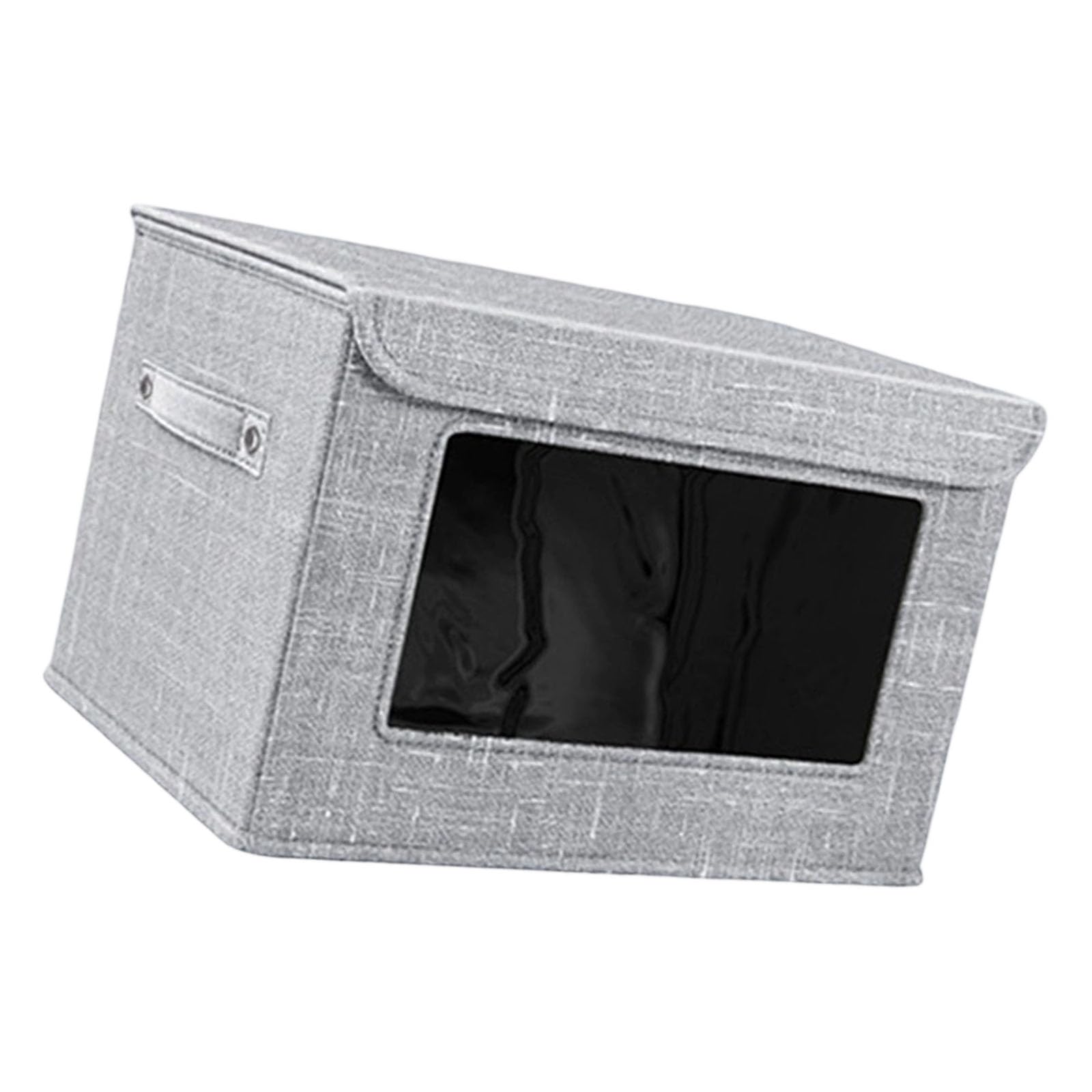 Tsophreniq Multifunctional Foldable Fabric Storage Bin for Bedroom Desktop Use Nonwoven Materials Dustproof Lid Included Foldable Storage Organizers for Toy Clothes