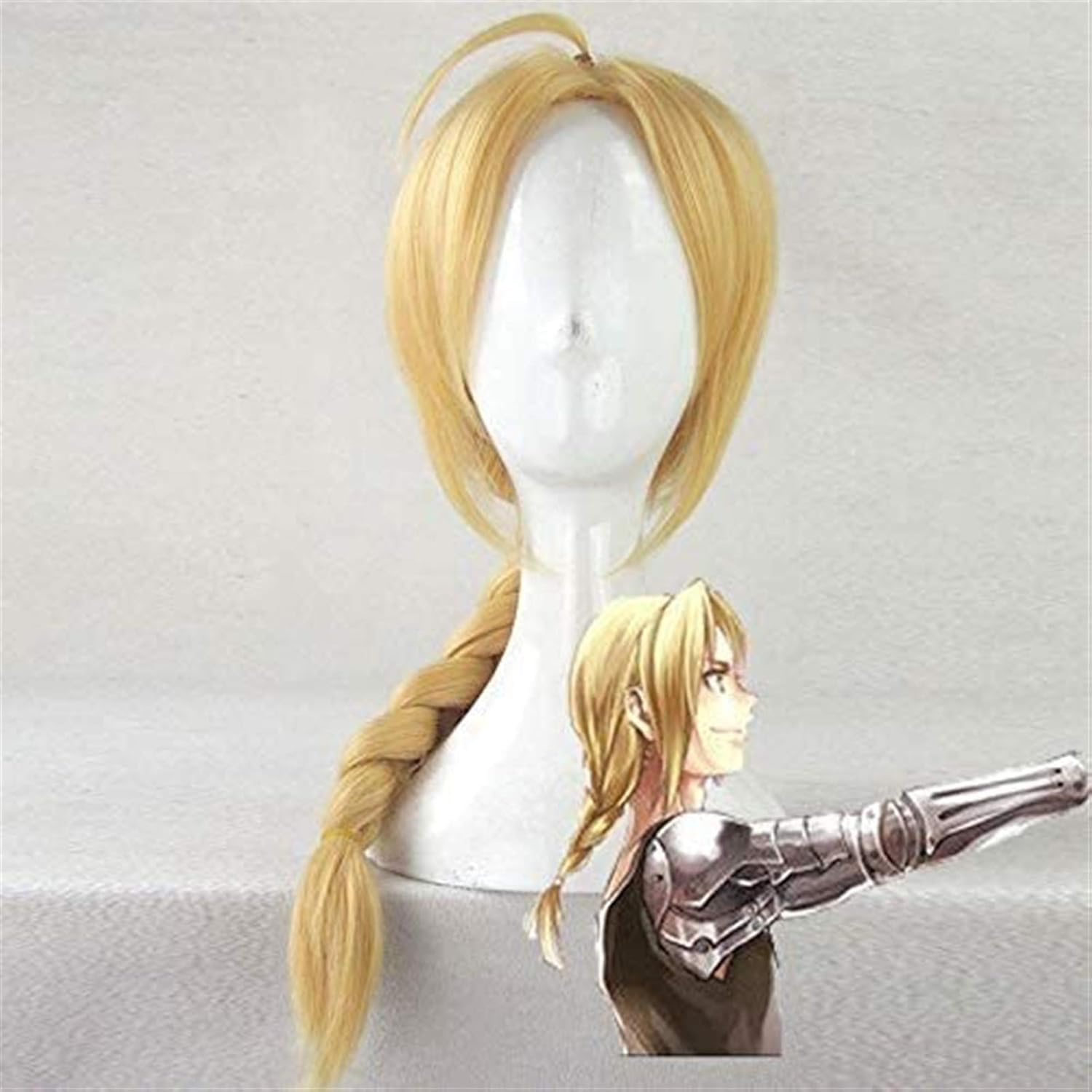 Fullmetal Alchemist Edward Elric Cosplay Wig Hair Role Play Halloween Christmas Costume Comic Convention Heat Resistant Synthetic Wigs+Wig Cap