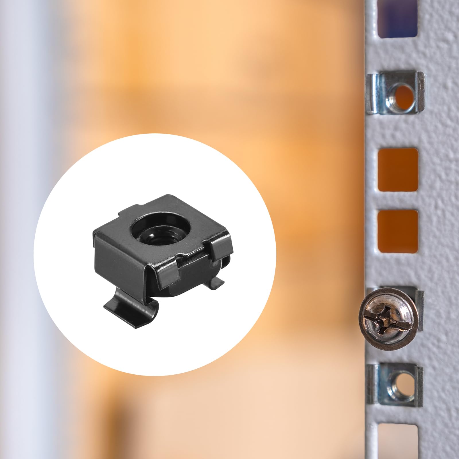 QUARKZMAN Dadi a Gabbia Snap-In, Dado in Acciaio Carbonio M4 x 0.7mm per Armadio Scaffale Server 5pz