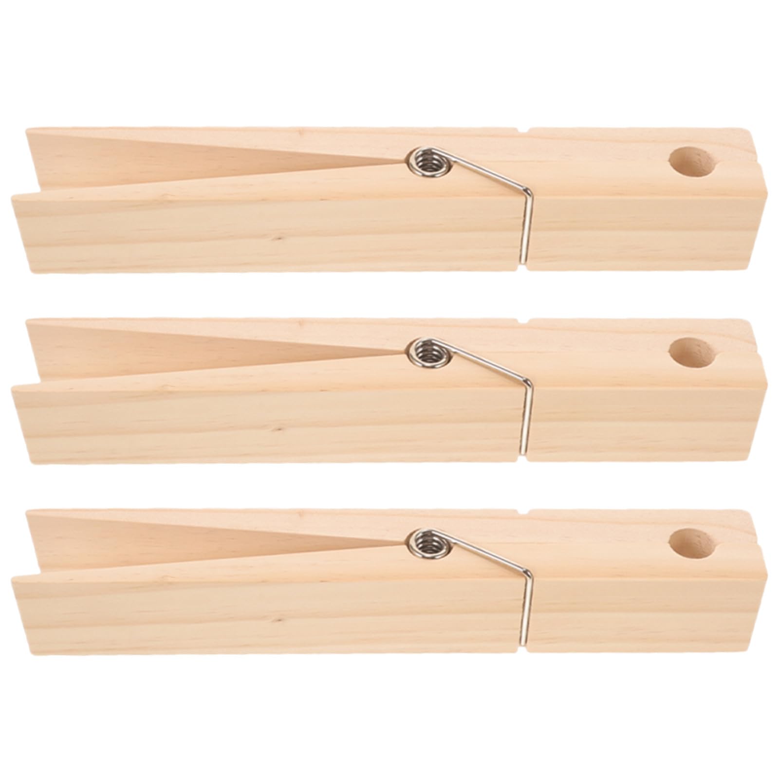 3 Stück Holz Handtuchhalter Große Klammer für Badezimmer 30x4x5cm Naturfarben Gleichmäßig Klemmend Gratfrei für Senioren