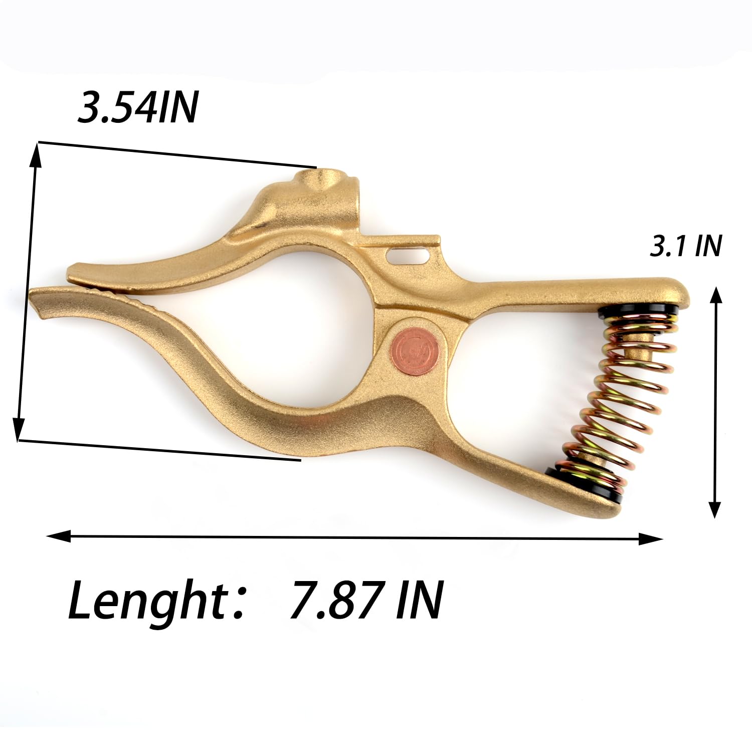 MELTSTAR 1PC Welding Ground Clamp - MAX 500A, T-style Brass Earth Clamp for Tig Mig MMA CUT Welder and Car Battery, with Extended Clamping Range up to 43mm