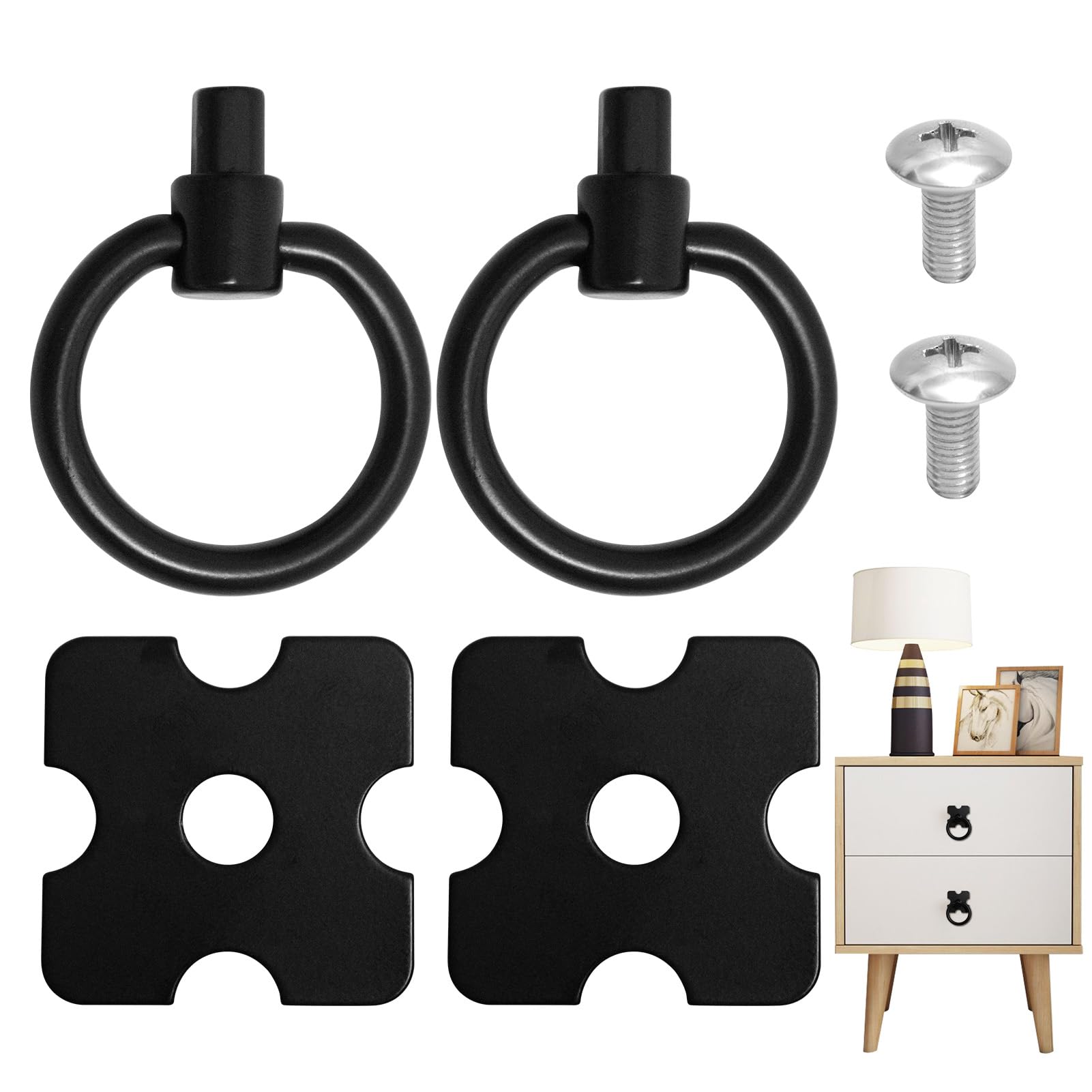 Cateye Drawer Handles, Black Door Knobs with Vintage Inspired Design, Zinc Alloy Material, Rust and Corrosion Resistance Cupboard Handles, Wardrobe Handles, Black Drawer Handles for Kitchen Cabinets
