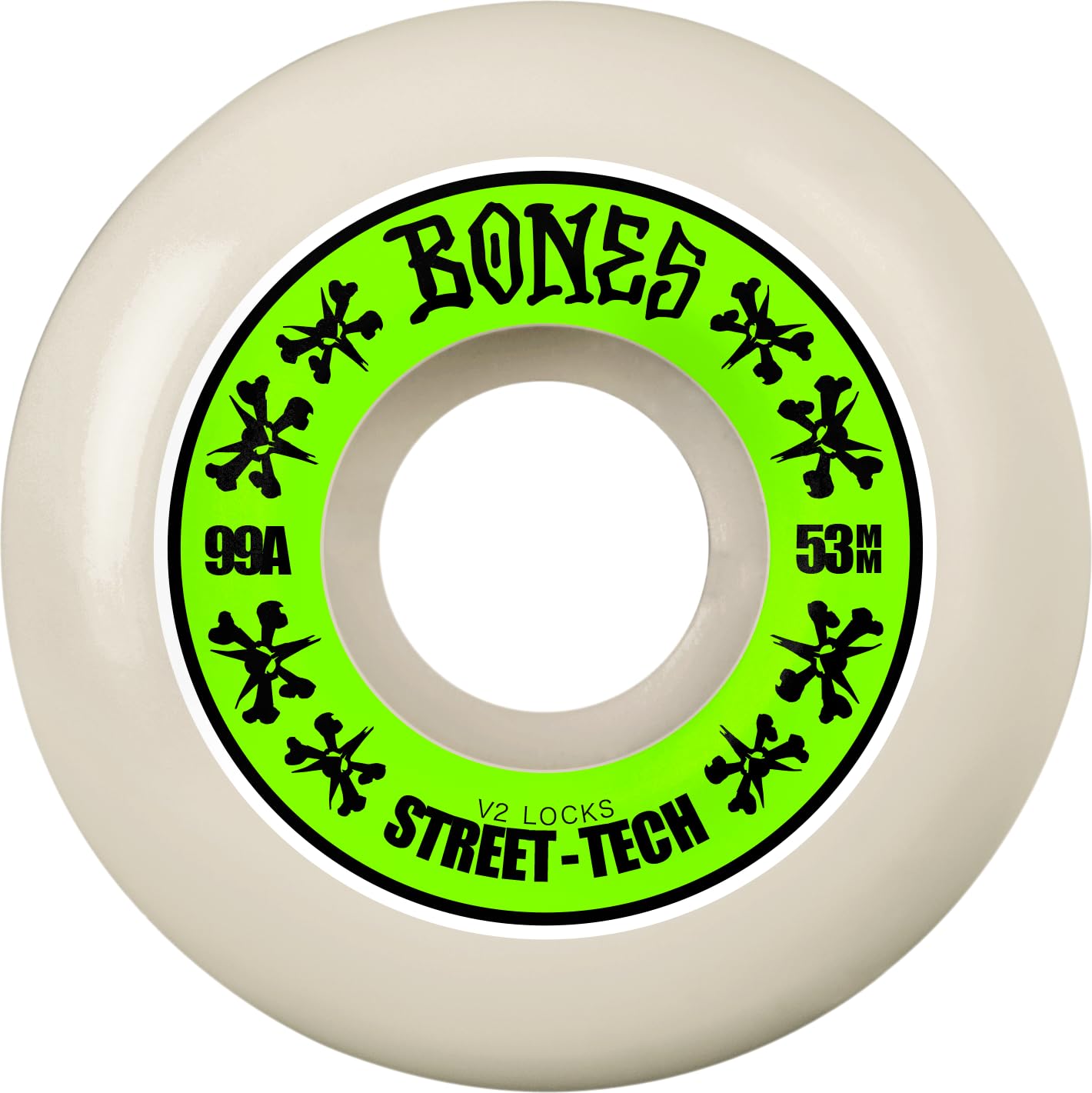 Bones Wheels Street Tech Formula STF Locks Skateboard Wheels, 53mm, 99A, V2 Locks