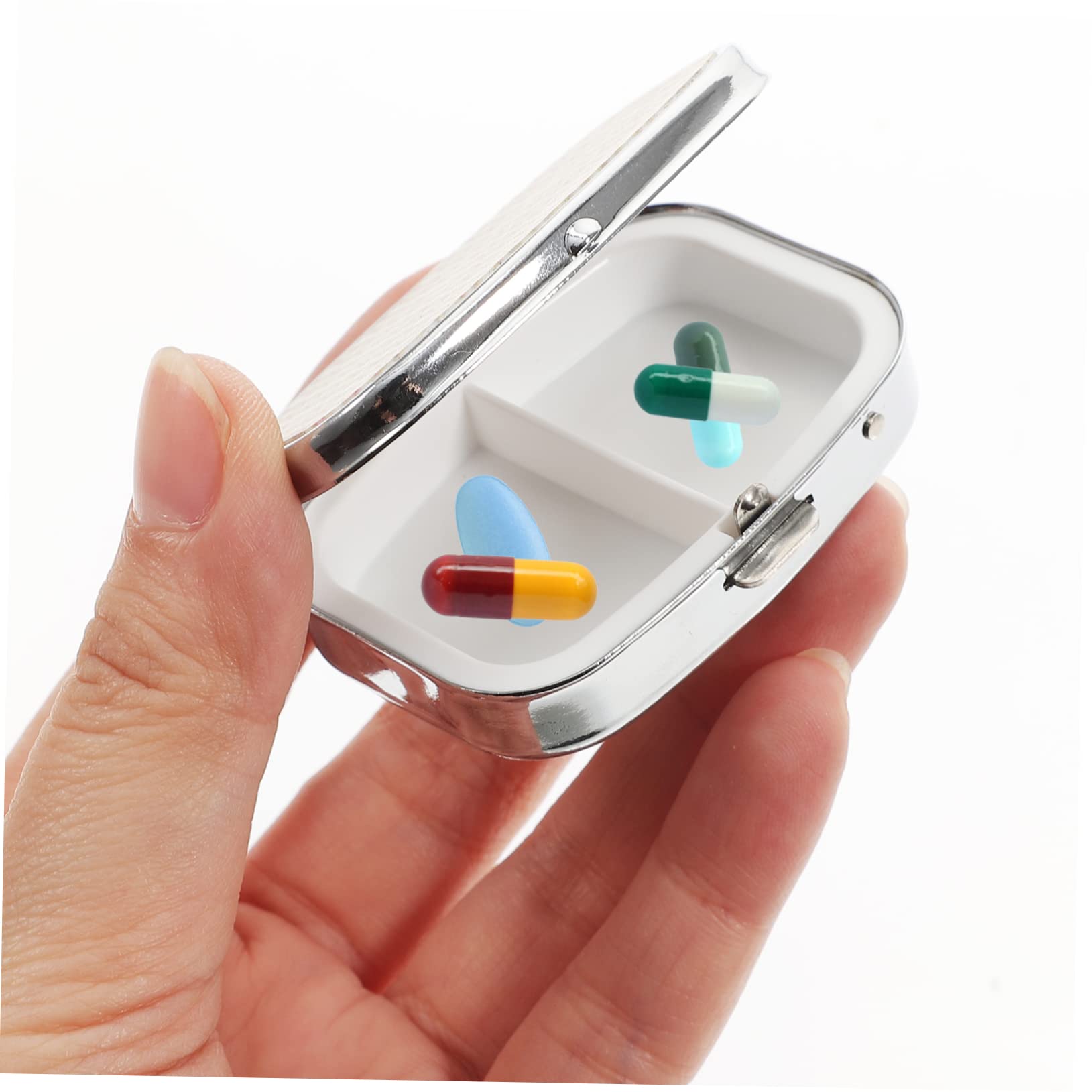 Healeved 9stücke Tragbarer Organizer Für Tabletten Fächer Medikamentendose Für Reisen Kompakte Pillenbox Mit Verschiedenen Designs Streifen Für Unterwegs