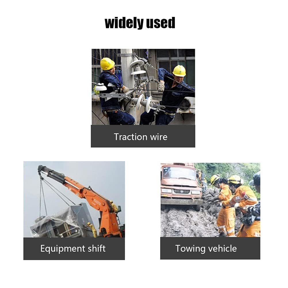 Manuelle Seilwinde, Hebel-Power-Puller-Winde, Heavy-Pull-Handwinde, Hand-Power-Puller mit 2 Haken, Hand-Seilzug für Zugseile und Autos, Anti-Twist-Drahtseilzugkraft: 1t/2t/3t