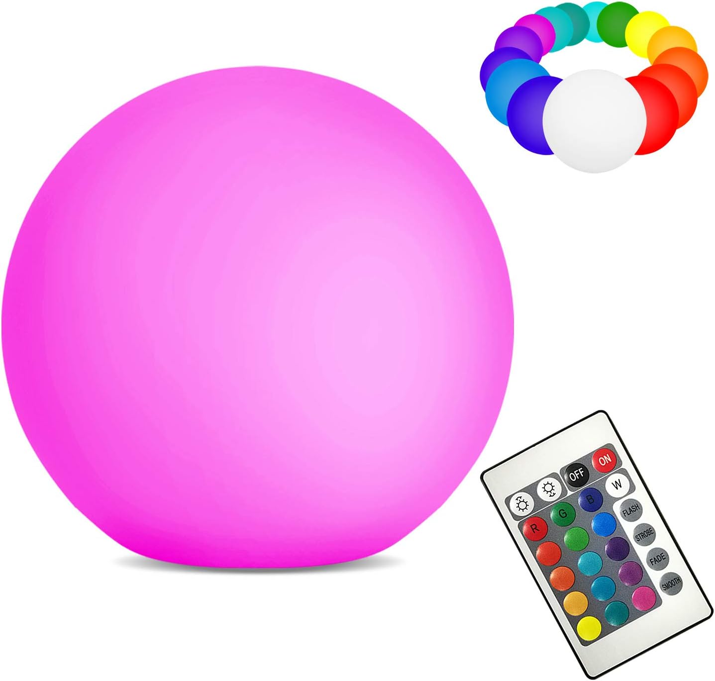 Solar Floating Swimming Pool Ball Light with Remote Control Outdoor Color Changing Waterproof LED Lights Globe Lamps for Garden Pool Patio Party Decoration（8‘’）