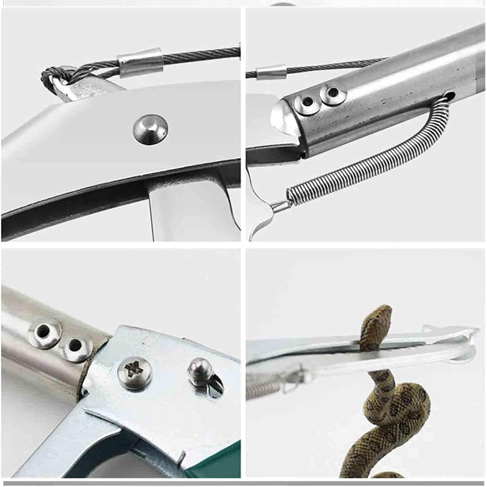 Pinzas De Serpiente para Reptiles De Acero Inoxidable Dentado Ancho De La Mandíbula De Reptil De Serpiente,Pinzas De Serpiente, Agarrador Plegable (Size : 1.2M)