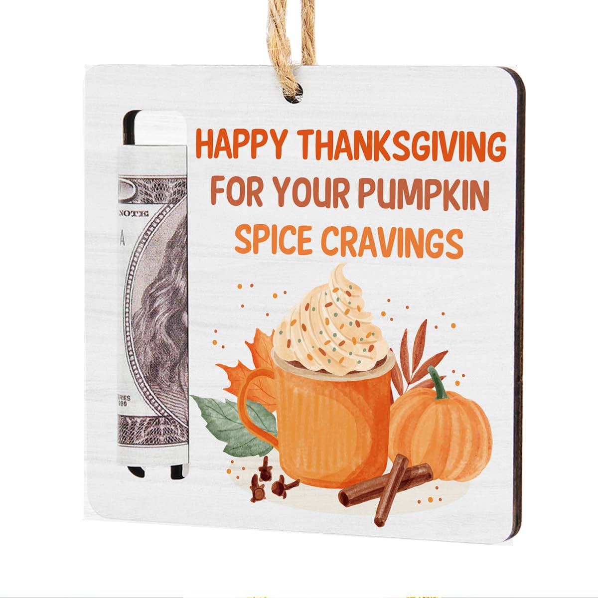 WINGTECA Fall Thanksgiving Money Holder for Cash Gift Money Gift Ideas for Kids Teen Girls Boys Thanksgiving Christmas Birthday Gifts Wooden Cash Holder Ornament for Party Decorations