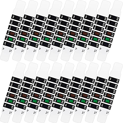 50 Pieces Read Thermometer Strips Reusable Fever Thermometer Strip Instant Read Forehead Temperature Thermometer Checking Thermometer Strip for Baby Adult Travel and Daily Use