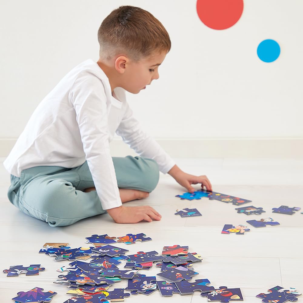 Janod, Rocket Puzzle, 54-Piece FSC Cardboard Puzzle, Develops Patience and Concentration, Made in France - Image 4