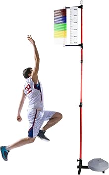 Adjustable Height Vertical Jump Trainer, Metal Gym School Vertical Leap Measurer, Sport Athletes Training Vertical Jump Tester 3.9-11.5ft
