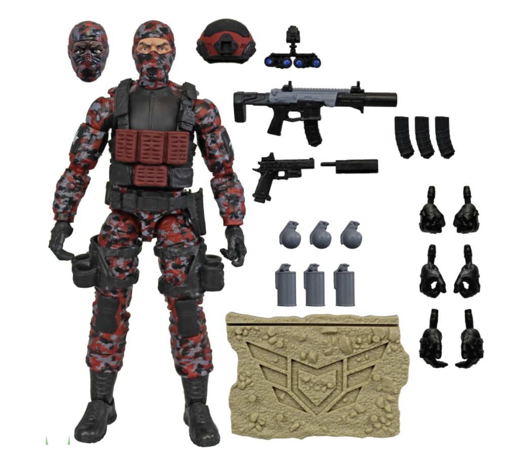 Action Force Valaverse Series 5.1 Crimson Shadow Infantry Premium 6-Inch Scale Action Figure with Multiple Accessories