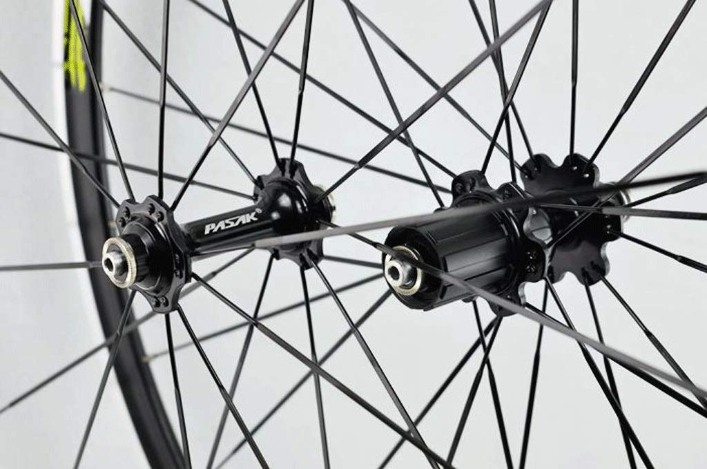 Ciclismo Ruedas Llanta 700C Juego Ruedas Bicicleta Carreras Carretera Superligeras Rueda Bicicleta Freno C / V 7-11 Velocidades Cubos Casete Rodamiento Sellado 6T QR 1650g ( Color : B , Size : 700c )