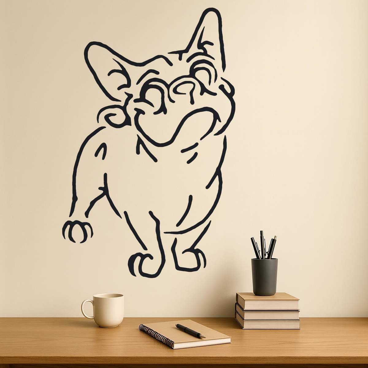 Azeeda 'French Bulldog' Reusable Stencil – Durable Decorative Template for Painting and Spraying on Walls, Tiles, Wood, Fabric & Craft Projects - XXL (A2) (WS00016054)