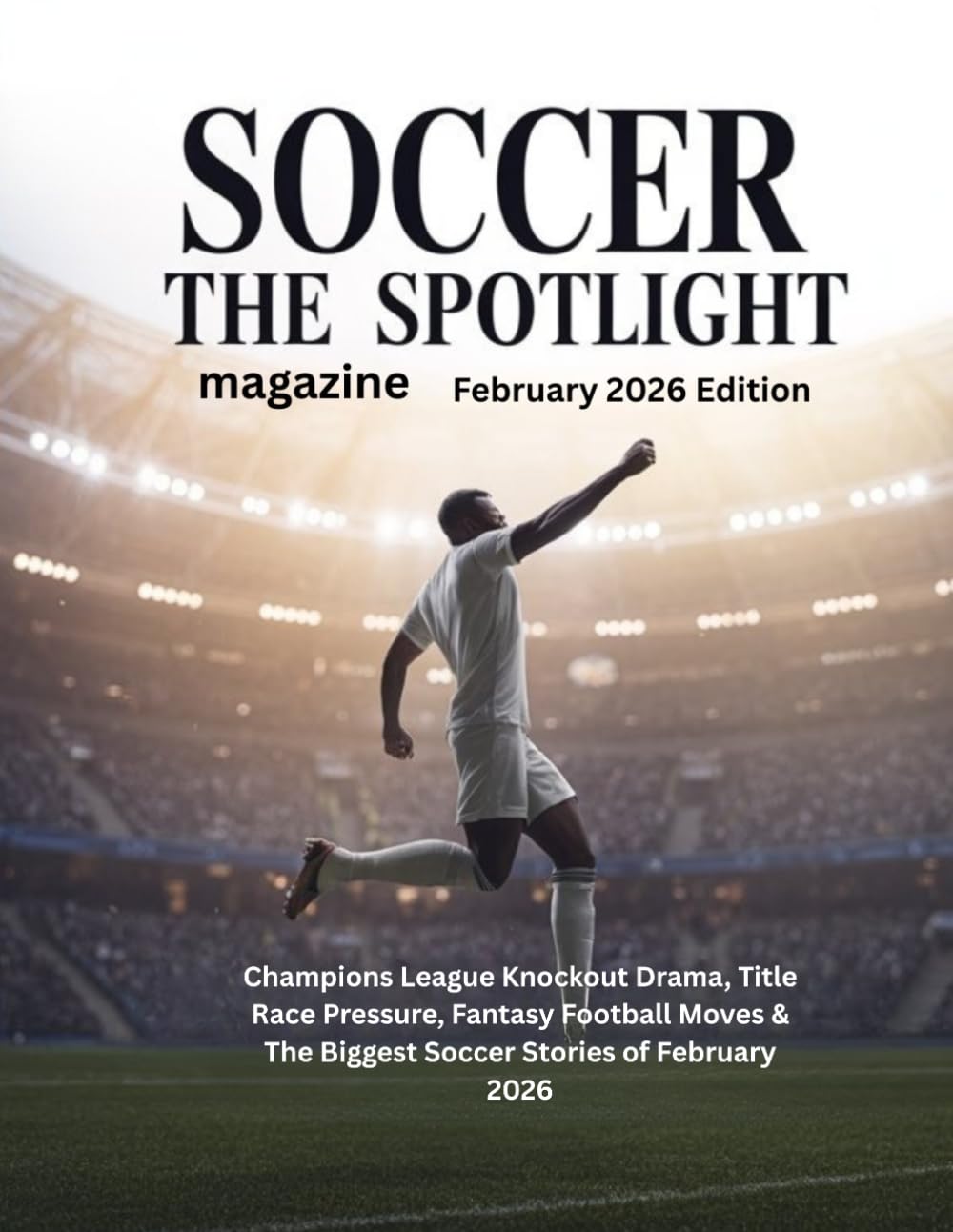 SOCCER THE SPOTLIGHT magazine February 2026 Edition: Champions League Knockout Drama, Title-Race Pressure, Fantasy Football Moves & The Biggest Soccer Stories of February