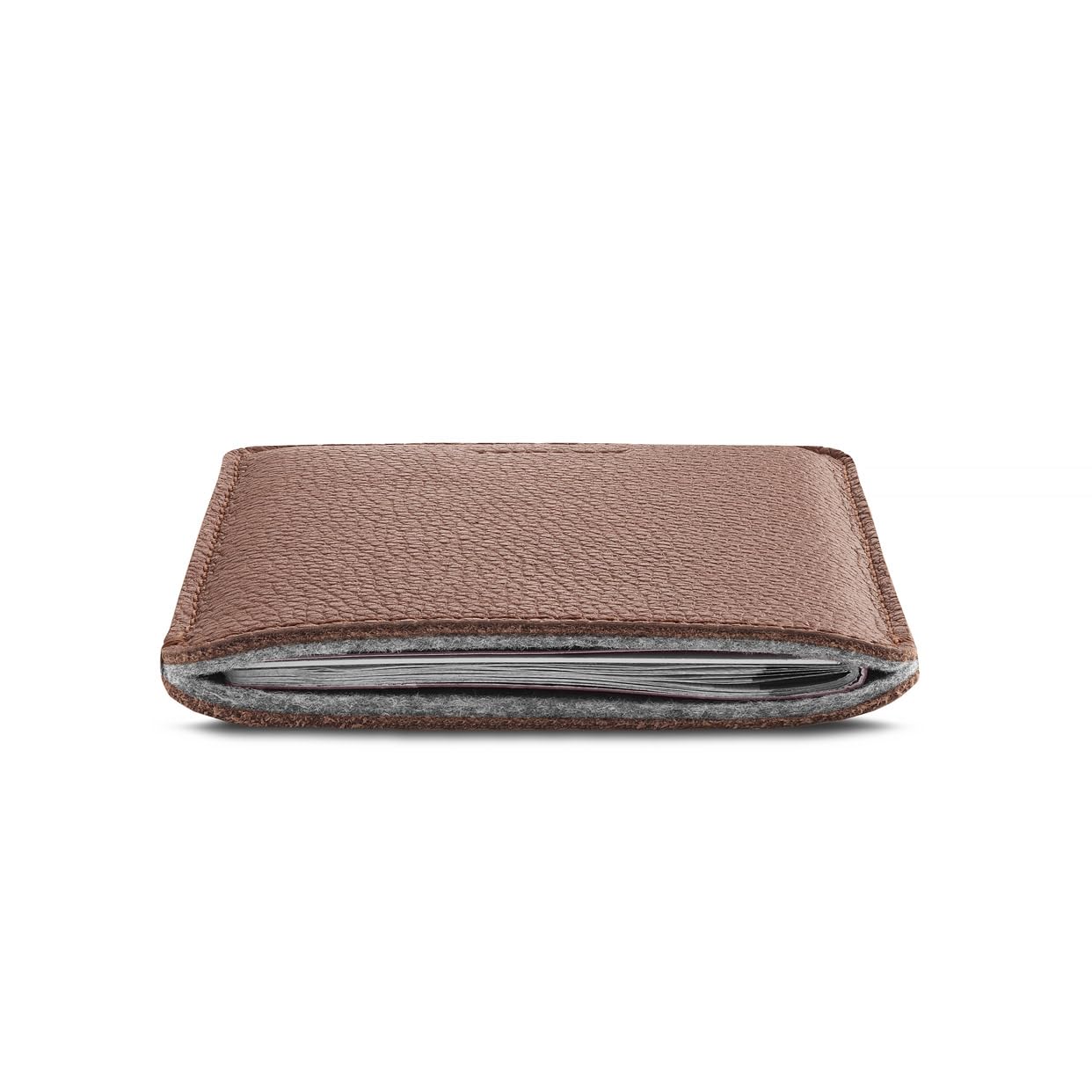 Funda de Piel de Grano Completo, Funda para Pasaporte, Color coñac