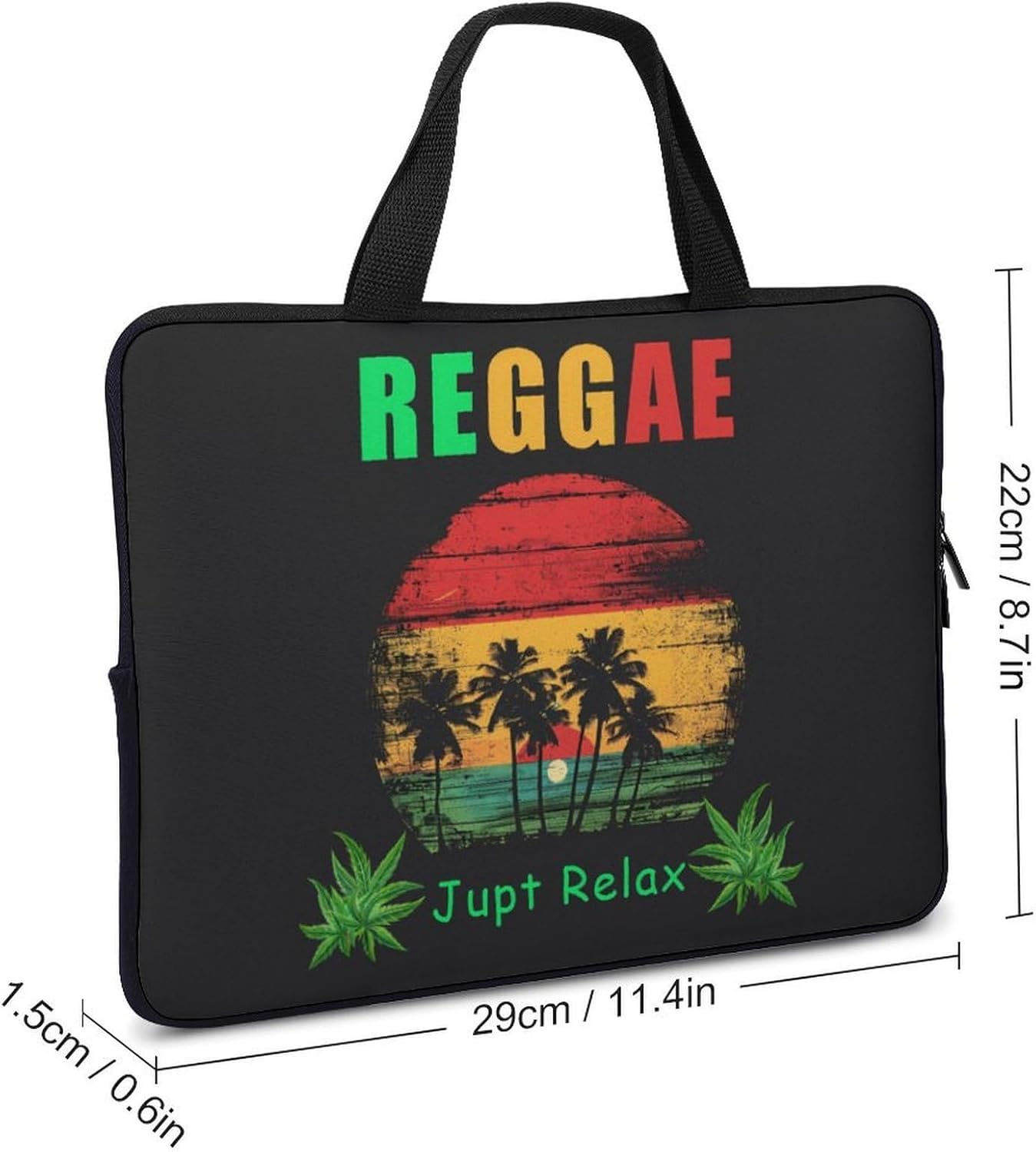 Reggae Music Laptop Bag Print Computer Sleeve Case Protector Briefcase Totes for Women Men