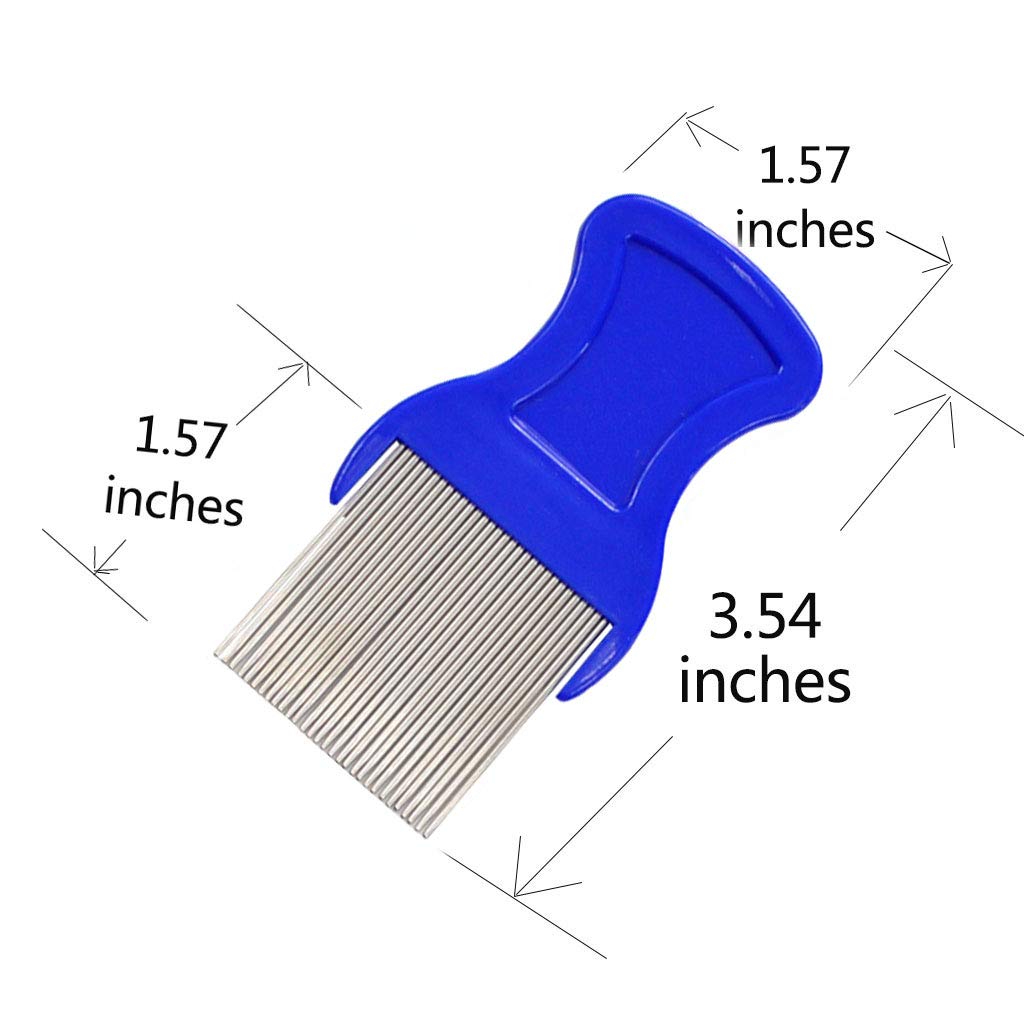 zYoung 2 Pieces Hair Comb Double Sided, 2 Pieces Removing Dandruff Flakes with Metal Teeth