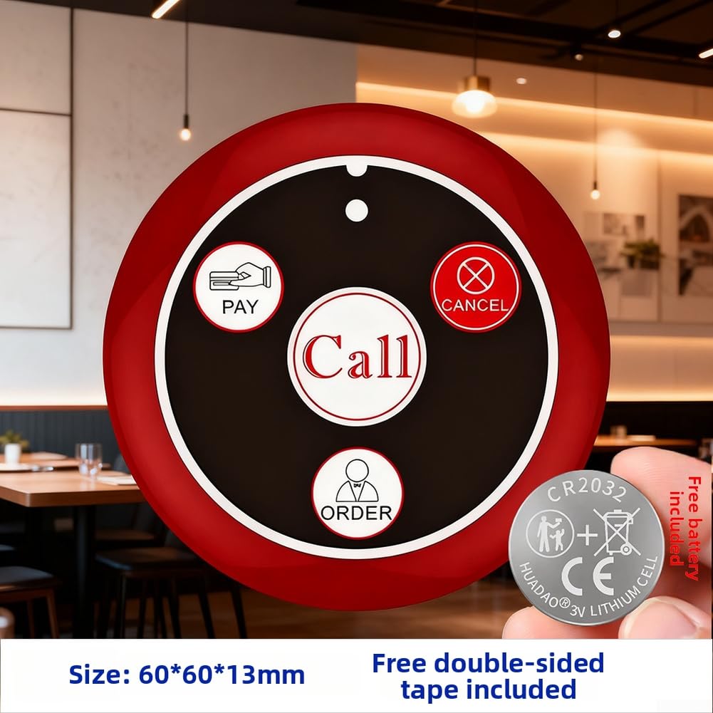 Sistema de localización inalámbrica, 1 a 5 Reloj de pulsera Llamador Receptor móvil impermeable para té Restaurante Cafe Reloj Buscapersonas Sistema de llamada (negro)