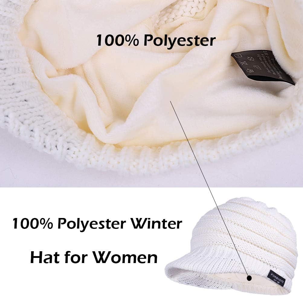 Women's BeanieTail Warm Knit Hat Messy High Bun Ponytail Visor Beanie Cap - Image 5