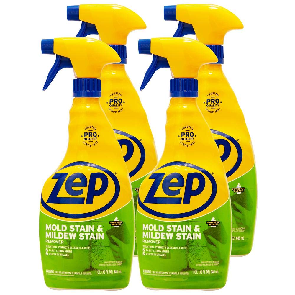 Zep Mold Stain and Mildew Stain Remover - 32 oz Pack of 4 ZUMILDEW32 - Professional Strength No