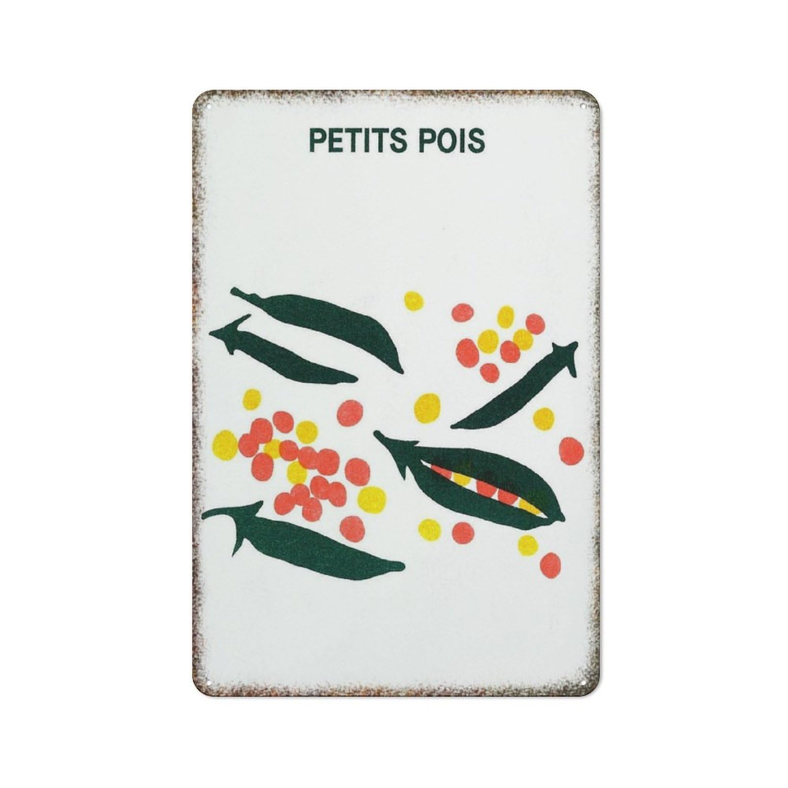 Pea Vegetable Retro Metal Wall Plaque Interesting Simple Style Decor Sign for Farmhouse Home Guest Room Wall Decoration 8x12 Inch